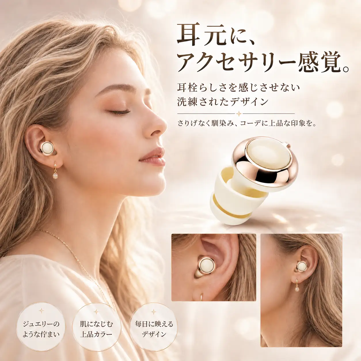 耳元にアクセサリー感覚
