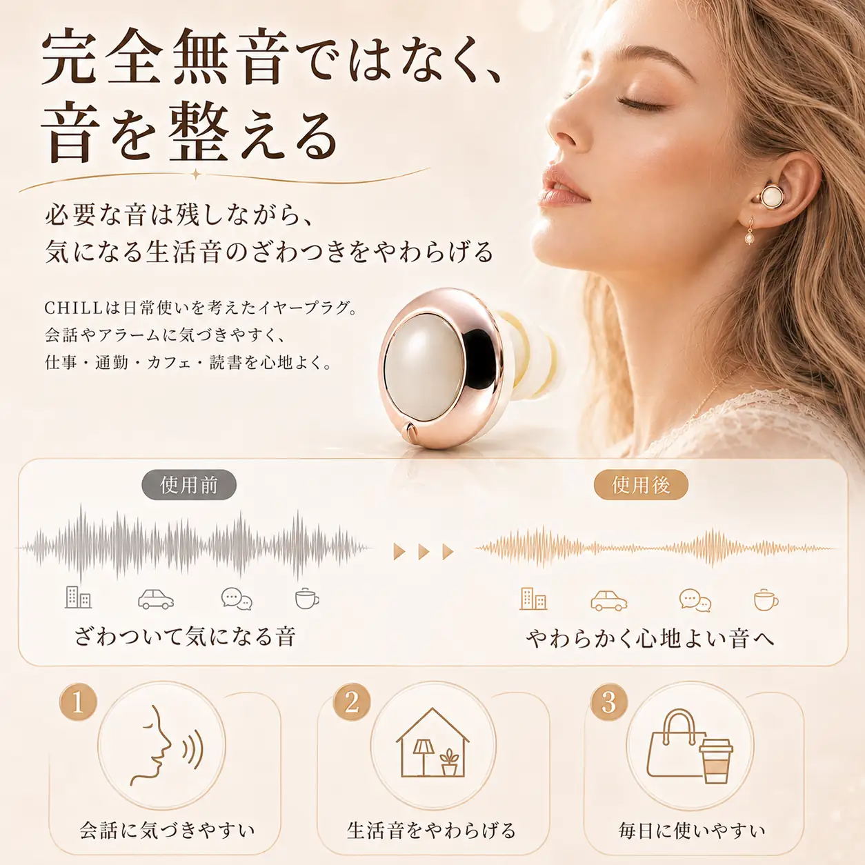 完全無音ではなく、音を整える